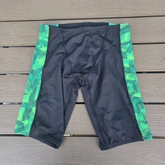 TYR Durafast Lite Vesuvius Jammer Black/ Green Sz 32 New Sample - Picture 1 of 3
